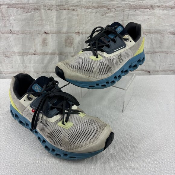 ON CLOUDSTRATUS 2.0 Running Men's 7 Frost / Niagara Blue Gray Athletic Sneakers - Picture 3 of 13